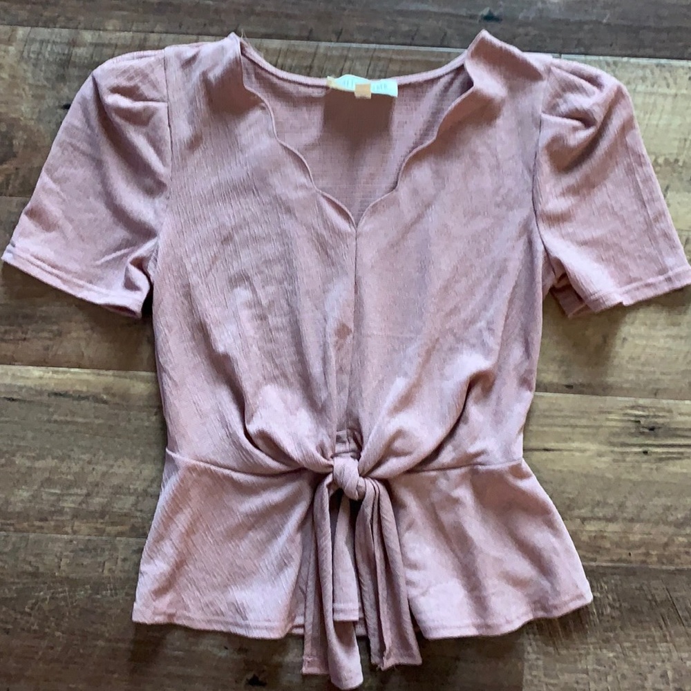 Pink top with tie